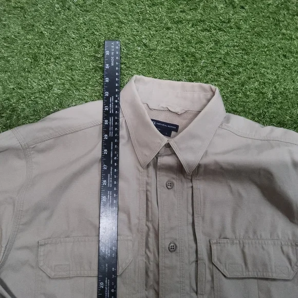 5.11 Tactical shirt Mens Beige Long Sleeve Button Up Winter Warm Size L 4771 - Picture 5 of 7